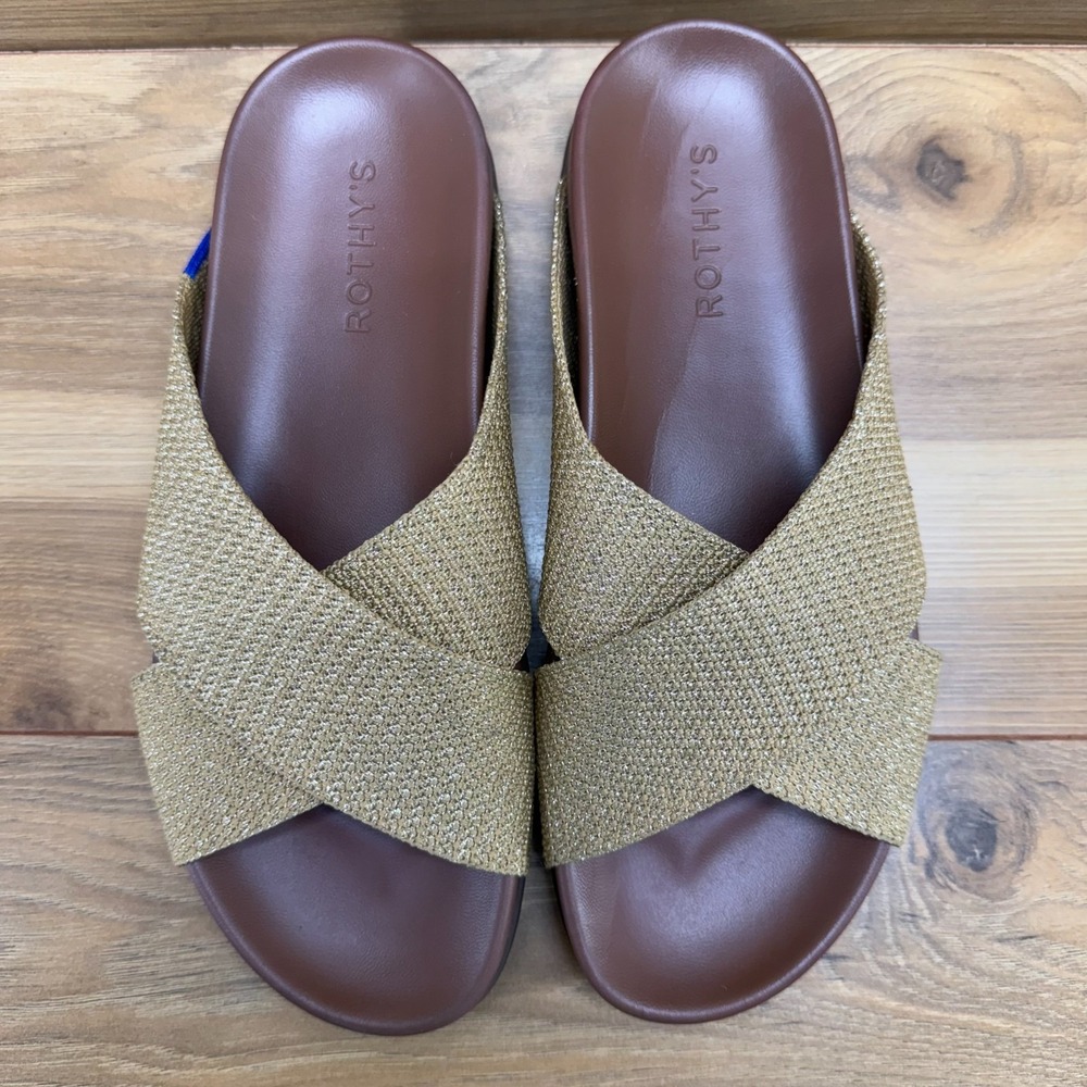 Rothy's The Weekend Golden Sun Slide Sandals